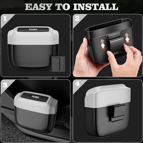 Image of 2 Packs Car Trash Can with Lid,Built-in Storage Garbage Bag,Leakproof Vehicle Trash,Car Accessories for Interior,Mini Garbage Bin for Automotive, Office, Kitchen,Bedroom,with 60pcs Trash Bags