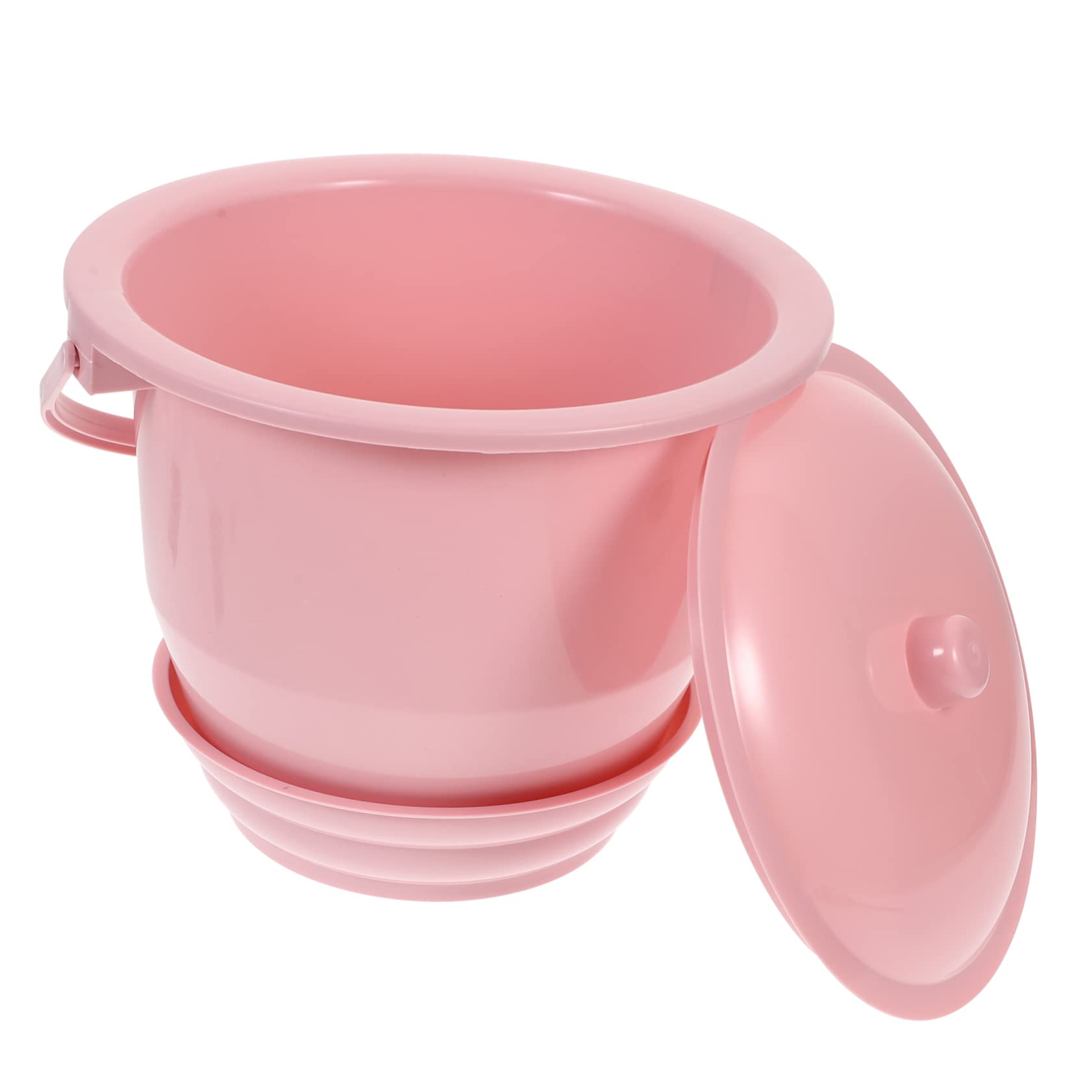 Household Chamber Pot ortable Toilets Chamber Pot Handheld Spittoon with Lid and Handle Urine Bucket Bottle Urine Pot Female Elder Urinals Night Pot Pink