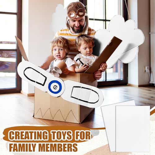 Image of Feifeiya 15 Pack Corrugated Cardboard Sheets 24 x 36 Inch White Flat Craft Board Packaging Inserts Large Poster Board Signs for Shipping Packing Mailing Crafts, 0.07 Inch Thick