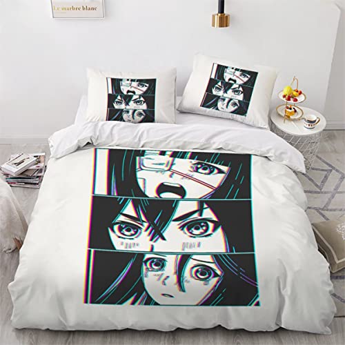 Housse de couette 200x200 fermeture éclair pratique et parure manga microfibre - 3
