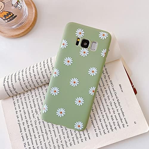 ZTOFERA TPU Back Case for Samsung Galaxy S8, Daisy Pattern Matte Soft TPU Case, Slim lightweight Protective Bumper Cover for Samsung S8 - Green