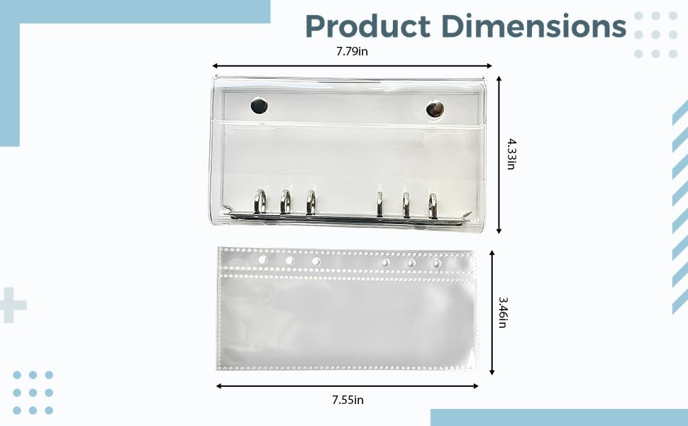 Insertos de planificador A6 con 60 páginas de bolsillo de cuadrícula y fundas transparentes 2