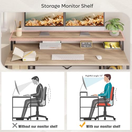 Image of Un-Desk Nova Computer Table for Home Office and Study Table with 3 Shelf Workstation Desk for Desktop Pc Laptop and Gaming with Keyboard Tray Reversible Shelf Left and Right 150 CM Oyster Cream