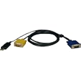 KVM USB Cable Kit for B020-Series and B022-Series KVM Switches, 2-in-1 HD15 and USB Connector, 6-Feet / 1.83 Meters, Lifetime Limited Warranty (P776-006)