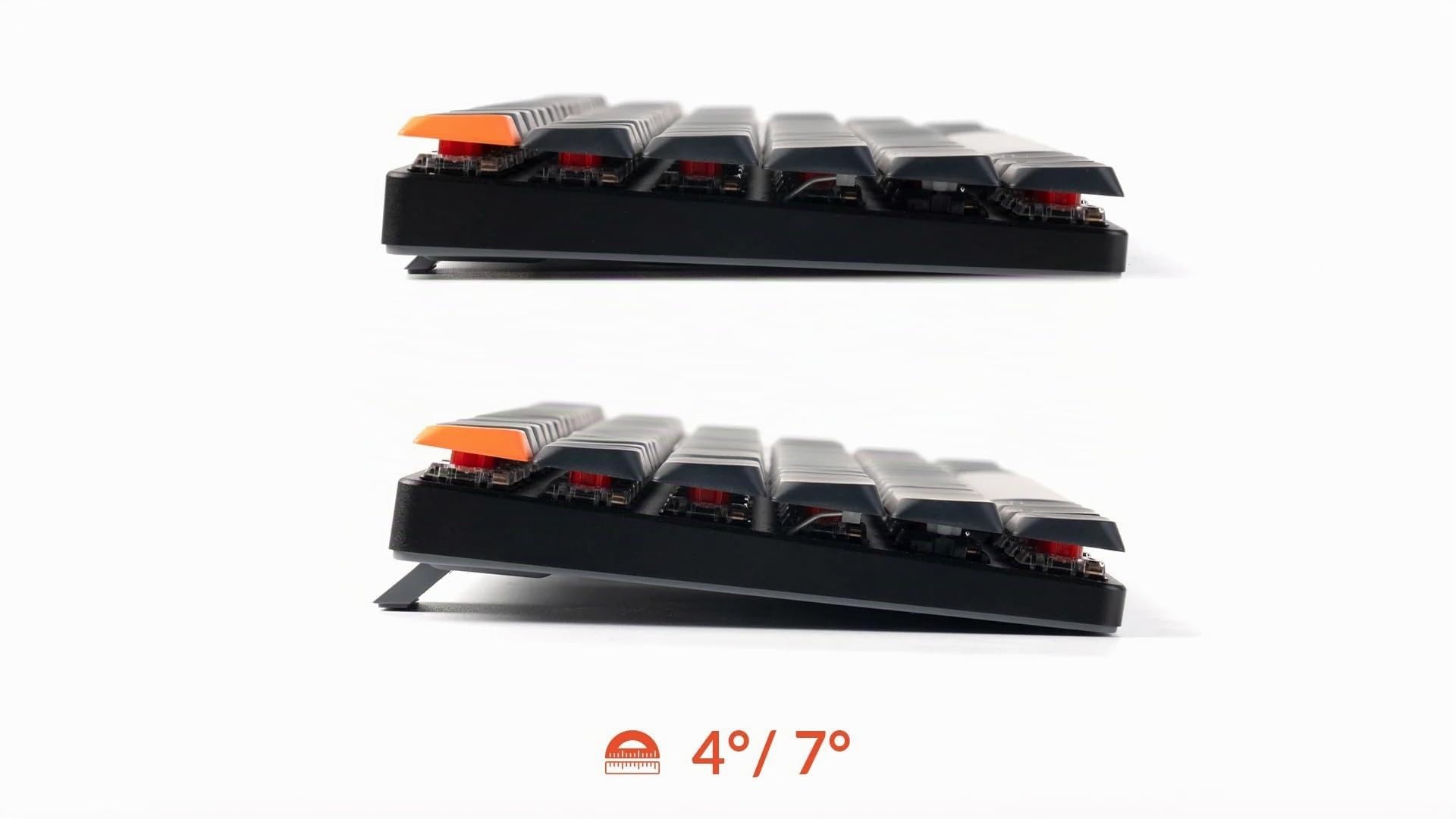 Keychron K3 Versione 3 Tastiera meccanica senza fili, Bluetooth/USB-C, RGB LED, Hot-swap, macro programmabili QMK/VIA, ABS keycaps, per Mac/Windows, Low Profile 2.0 Red Switch
