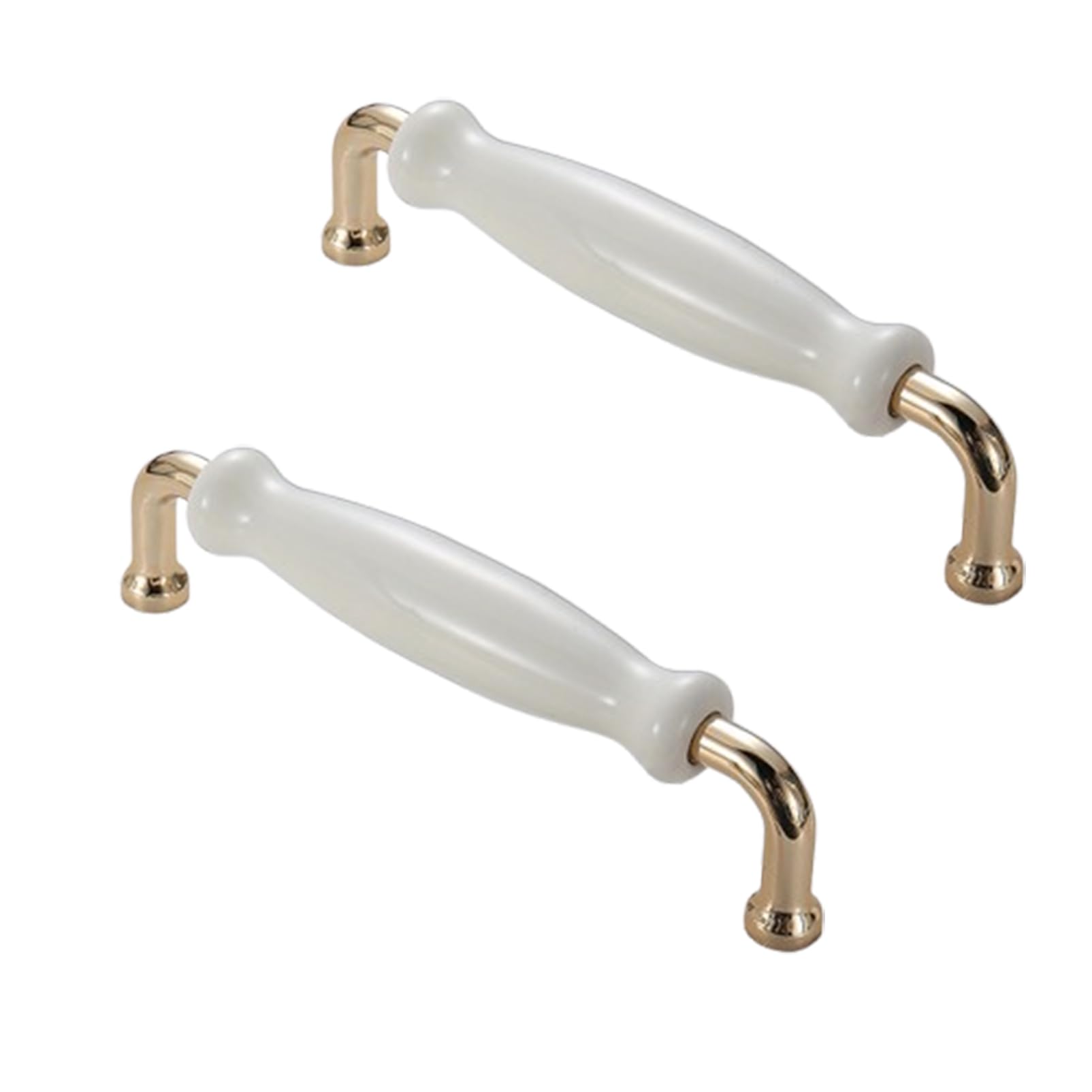 Steytemd White Cabinet Handle Ceramic, 2 Pack Handle Pull Bow Cupboard Handles-128Mm/5In