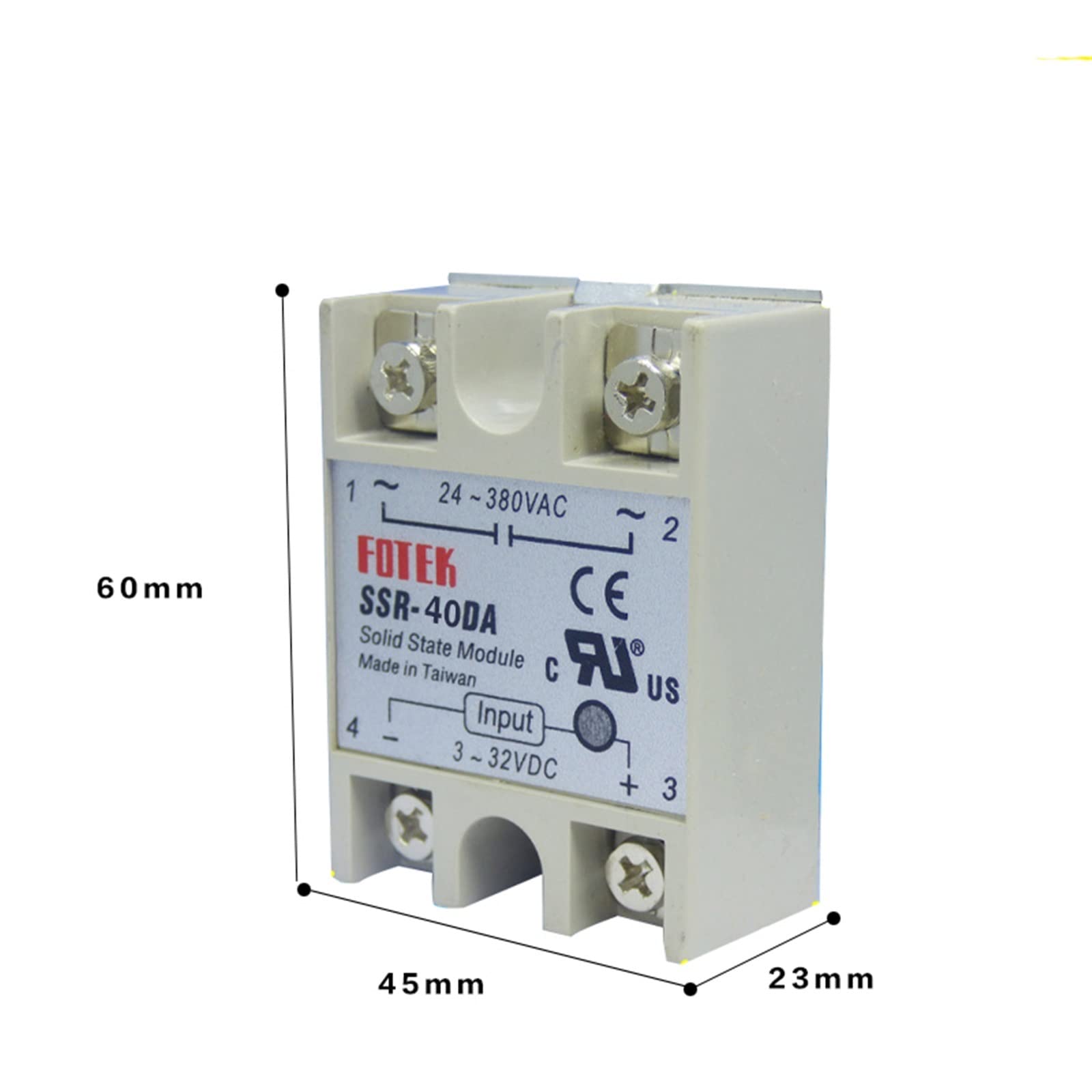 Relé de Estado sólido de CC a CA SSR 40DA 24V-380V 40A SSR-40DA Relé de Estado sólido