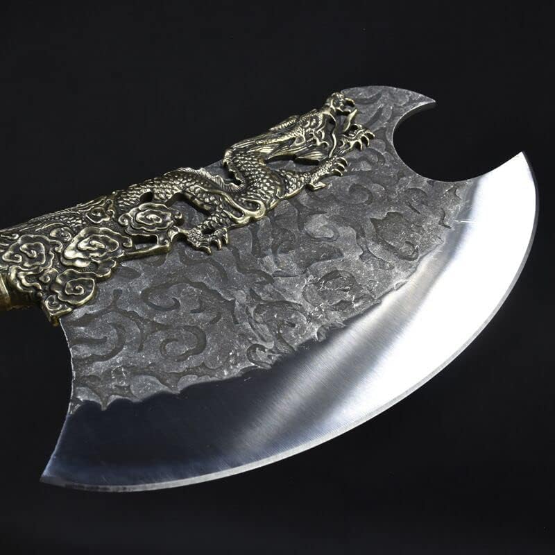 Vista 4 de Cuchillo de carne, cuchillo de carne, 8.5 pulgadas China Longquan forjado a mano cuchillo de carne cuchilla afilada corte verduras y carne hacha