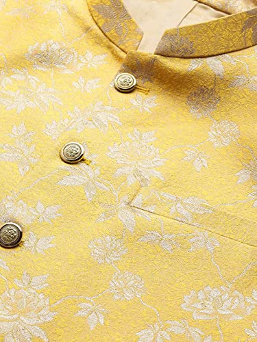 Image of MANQ Men Woven Jaquard Silk Nehru Jacket