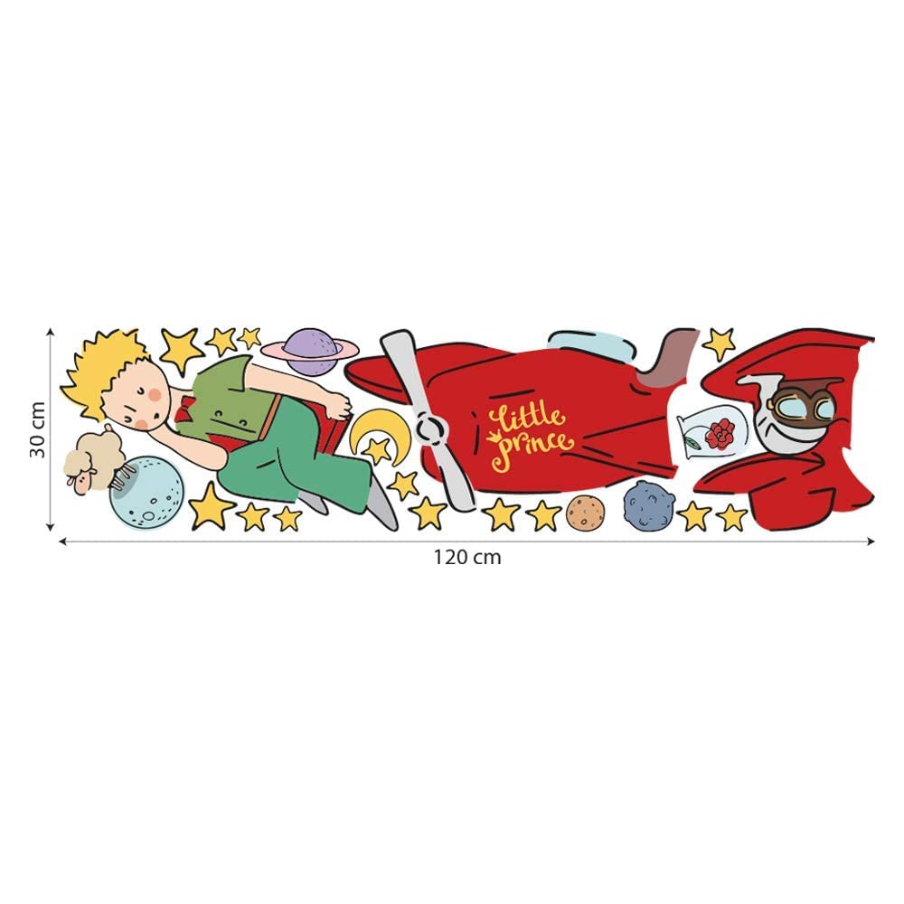 Adesivo Murale EcoTessuto Piccolo Principe | 90x30 Cm | Riposizionabile E Lavabile | Per Camerette Bambini - Foto 3