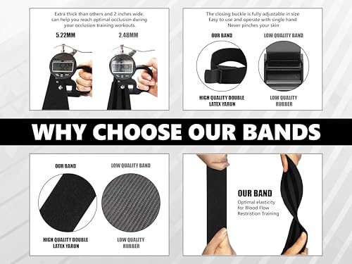 Image of BFR Occlusion Bands for Women Blood Flow Restriction Workout Bands for Leg, Glute & Hip Building Fabric Resistance Loop for Squats, Thigh Toning, Butt Lifting & Muscle Growth