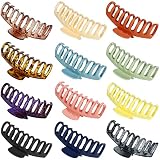 12 Pack Hair Claw Clips for Thick Hair, Woman Extra Large Banana Claw Clips, Big Matte Butterfly Hai