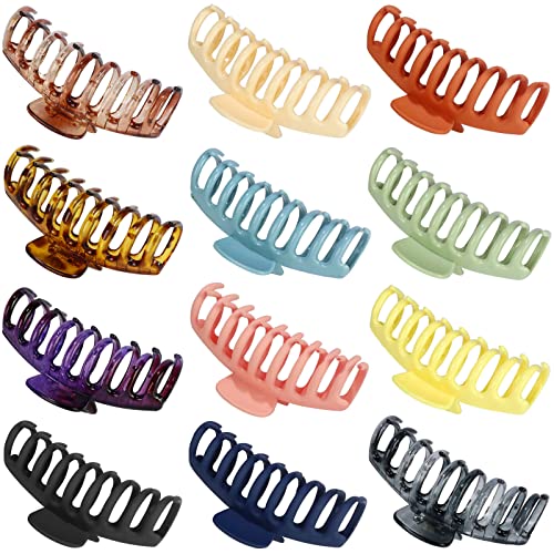 12 Pack Hair Claw Clips For Thick Hair, Woman Extra Large Banana Claw Clips, Big Matte Butterfly Hair Accessories For Girls #TOP7