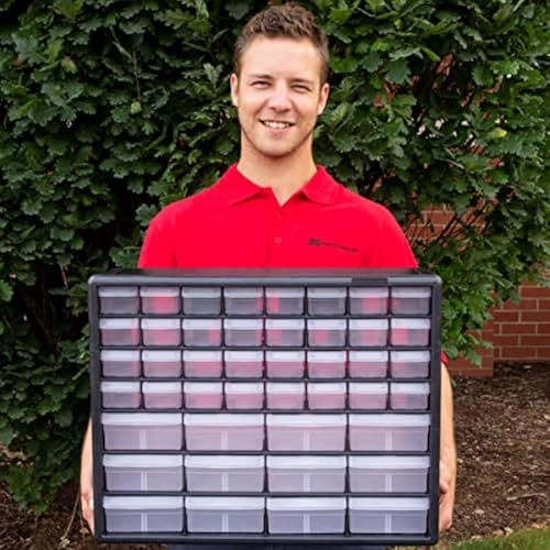 Akro-Mils 10144 44-Drawer Plastic Drawer Storage Cabinet for Garage Organization, Lego Storage, Teacher Toolbox, Makeup Organizer, and More, 50.8 cm W x 15.24 cm D x 40.64 cm H, Black 2 Akro-Mils 10144 44-Drawer Plastic Drawer Storage Cabinet for Garage Organization, Lego Storage, Teacher Toolbox, Makeup Organizer, and More, 50.8 cm W x 15.24 cm D x 40.64 cm H, Black - Image 2