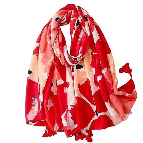 Écharpe femme coton et lin imprimé Xb406-01 : châle léger pour toutes les saisons