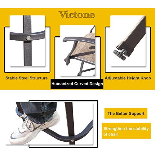 Victone Patio Bar Stools Set Of 2 All-Weather Outdoor Patio Furniture Set Counter Height Tall Patio Swivel Chairs For Bistro, Lawn, Garden, Backyard #TOP5