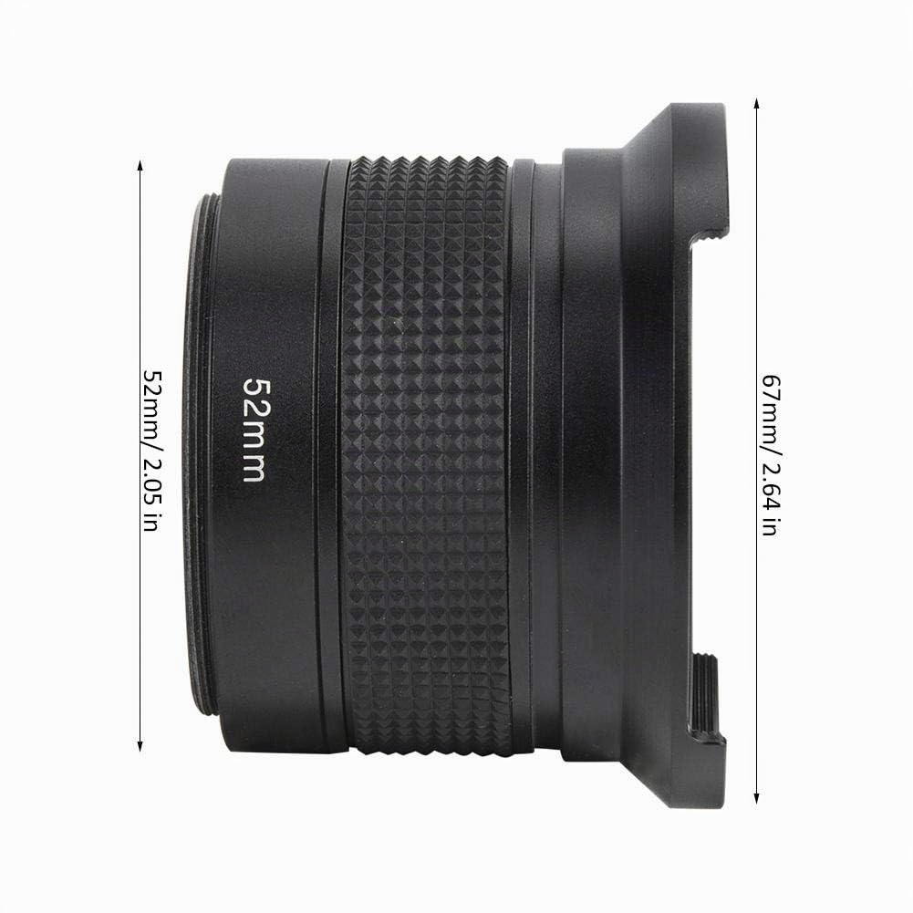 Obiettivo Fisheye da 52 mm, obiettivo grandangolare universale 0,35X con tappi per /// SLR e fotocamere digitali