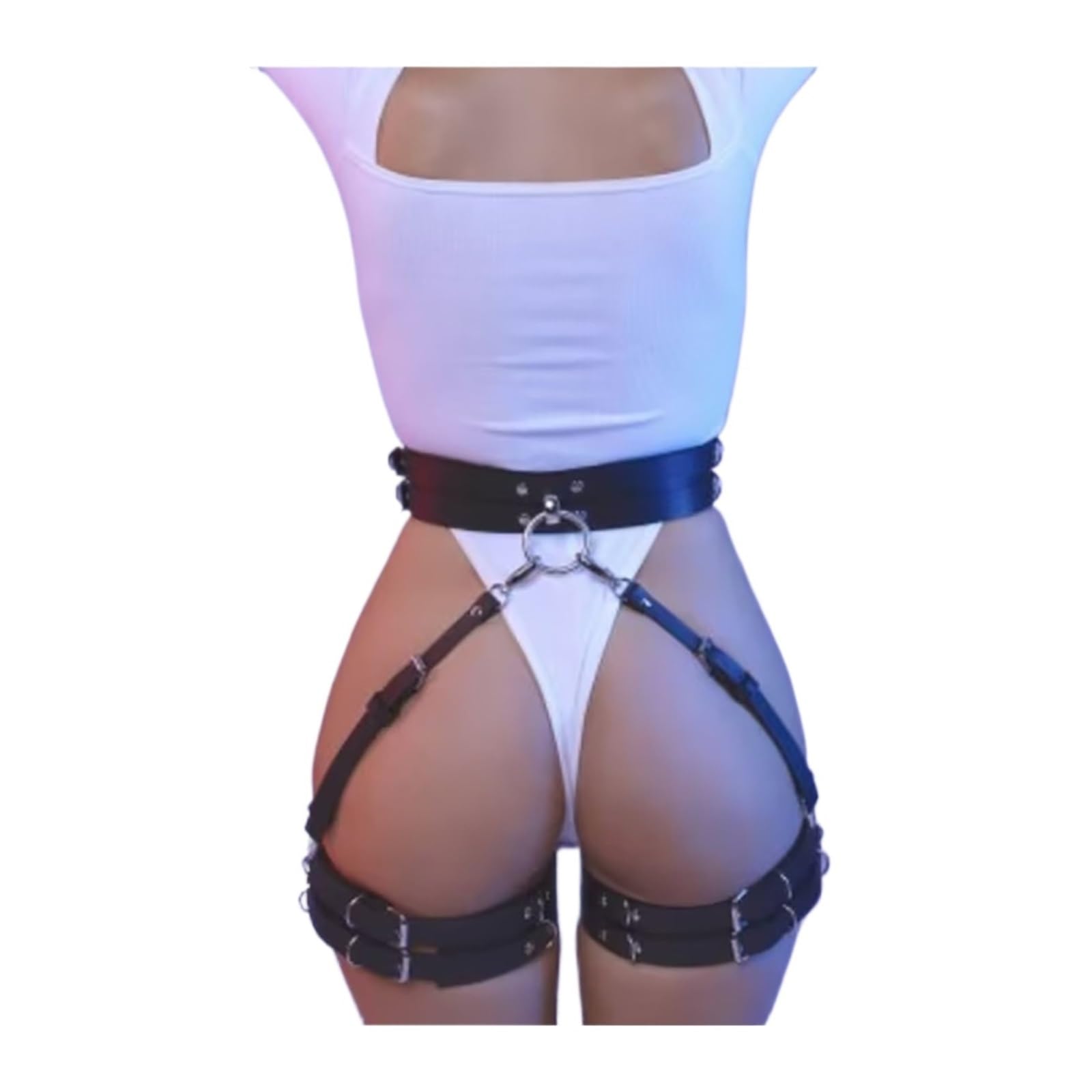Frauen Bein Harness Strumpfband Dessous Strumpfband PU Leder Strumpfband Gürtel Schwarz Harness Sexy Strumpfband Harness