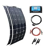 YUANFENGPOWER 200 W Kit de 2 panneaux solaires souples en silicone monocristallin 20 A régulateur pour camping-car, bateau, voiture, 12 V Chargeur d'énergie