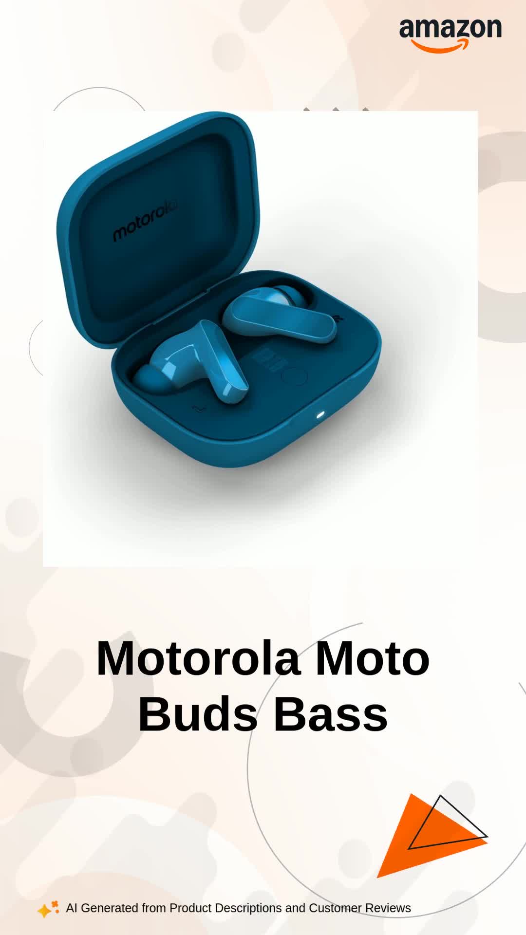Motorola Moto Buds Bass (Blue, TWS) | Hi-Res Audio with LDAC
