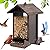 Squirrel Proof Bird Feeder for Outdoor Hanging,Metal Bird Seed Feeder with Bilateral Weight Activated Perches,5LB Large Capacity Wild Bird Feeders for Outside,Easy Refill and Clean,Brown