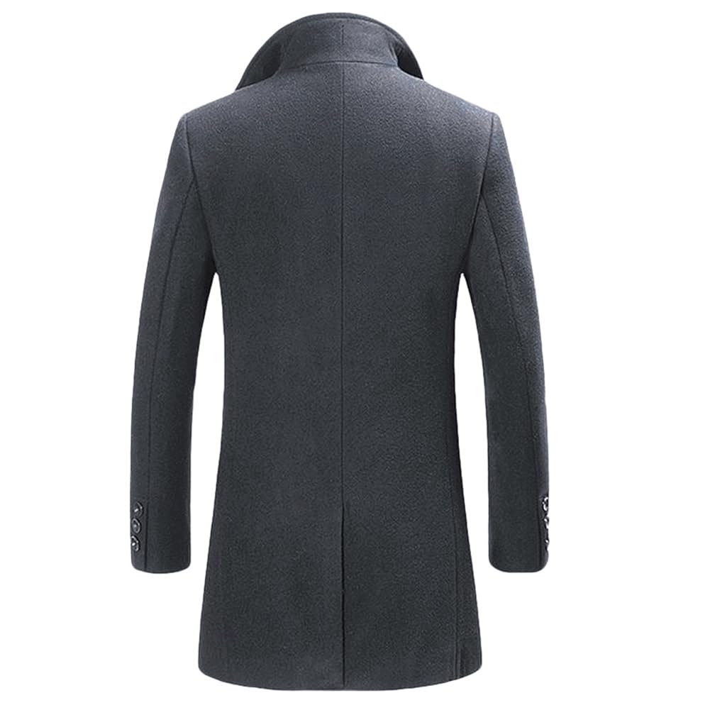Allthemen Trench da Uomo Colletto alla Coreana Cappotto di Casual Lana Coat Lungo Invernale Cappotto Monopetto