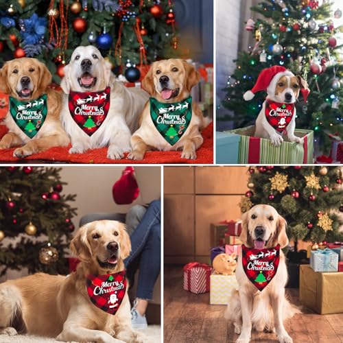Hundehalstuch Weihnachten, 2 Stück Halstuch Hund, Hundekostüm Weihnachten, Hunde Weihnachtskostüm Zubehör, Weihnachten Haustier Bandanas, Bandana für Hund, Weihnachten Hundehalstuch für Hunde(B)