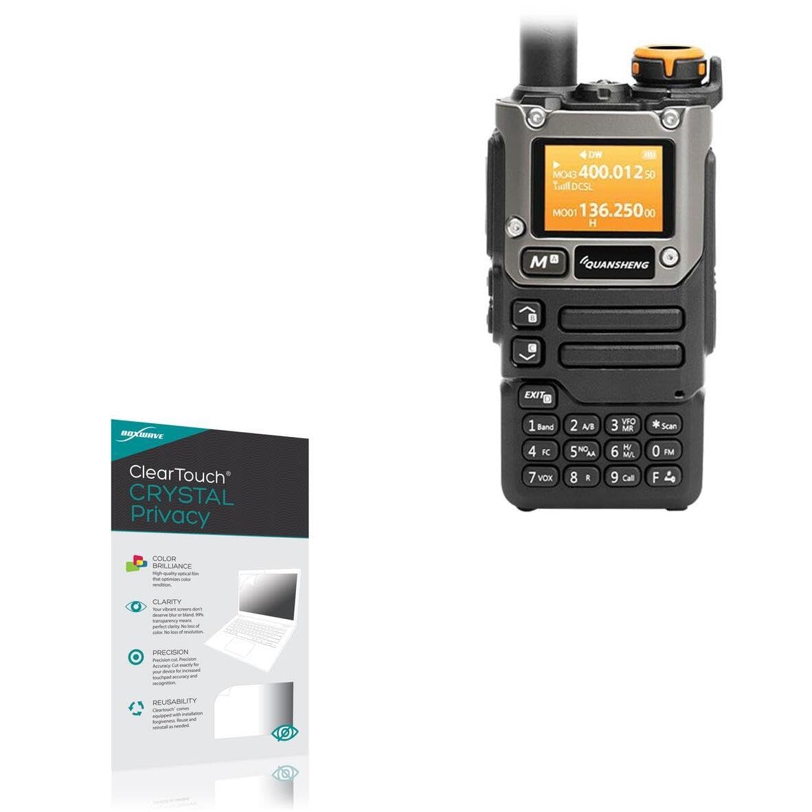 BoxWaveScreen Protector Compatible with Quangsheng UV-K5 - ClearTouch Crystal Privacy (2-Pack), Privacy Screen Protector Flexible Film Clear