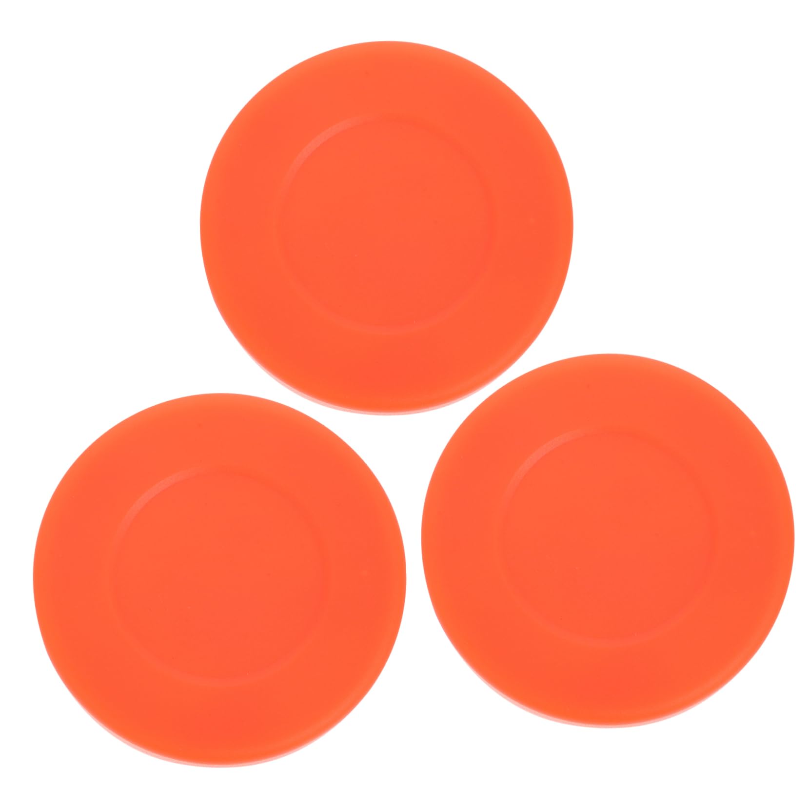Milisten Disco de Hockey de PVC Naranja Redondo 3 Piezas para Hielo | Alta Densidad, Deslizamiento de Baja Fricción, Recambio Ligero, Uso en Pista y Exterior