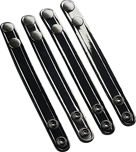 Perfect Fit Shield Wallets 3/4 Inch Duty Belt Keeper for Belts up to 2.25 inches Wide High Gloss Leather with Black Snap (4 Pack)