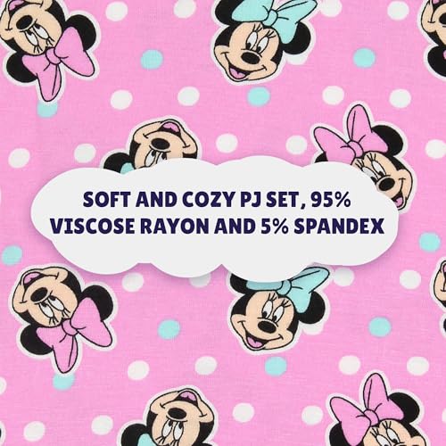 Disney Minnie Mouse Toddler Girls Short Sleeve Viscose Pajama Set4
