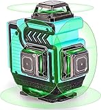 vekimier Kreuzlinienlaser Grün Selbstnivellierend, 4 x 360°Laser Level 4D 16 Linien Kreuzlaser Linienlaser IP54 Rotationslaser mit Fernbedienung,Bluetooth-Konnektivität(2pcs Batterie & Halterung)