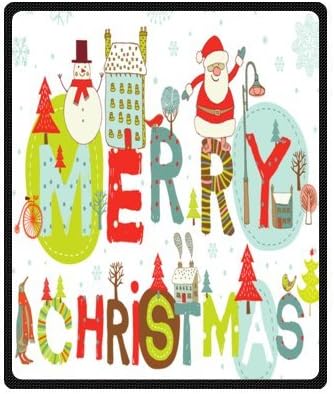 Fashion Style Joyful Merry Christmas 50" x 60" (Medium) Fleece Throw Plush Blanket