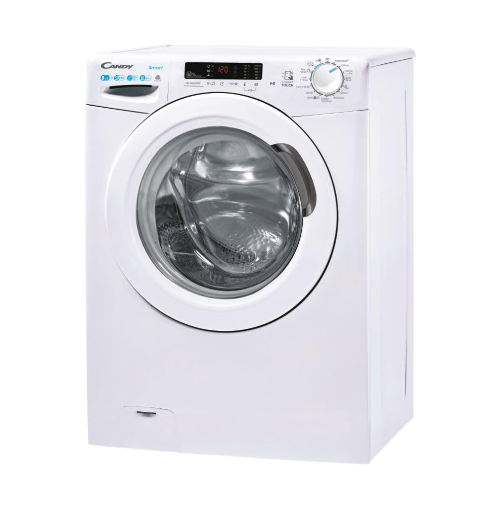 Candy Smart CSWS4852DW3/1-11, Lavasciuga a carica frontale, 8+5 KG, Classe D, 1400 giri, 79 dB, Partenza Ritardata, 16 programmi, Bianco, AxLxP 85x60x53 cm