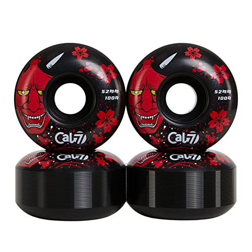 Cal 7 Catch-22 Skateboard Wheels, 52mm & 100A, Black & White Design, Great for...
