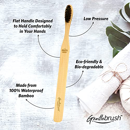 Image of Premium Bamboo Toothbrush for KIDS | Flat and Low Pressure with Charcoal Activated Bristles - Pack of 4