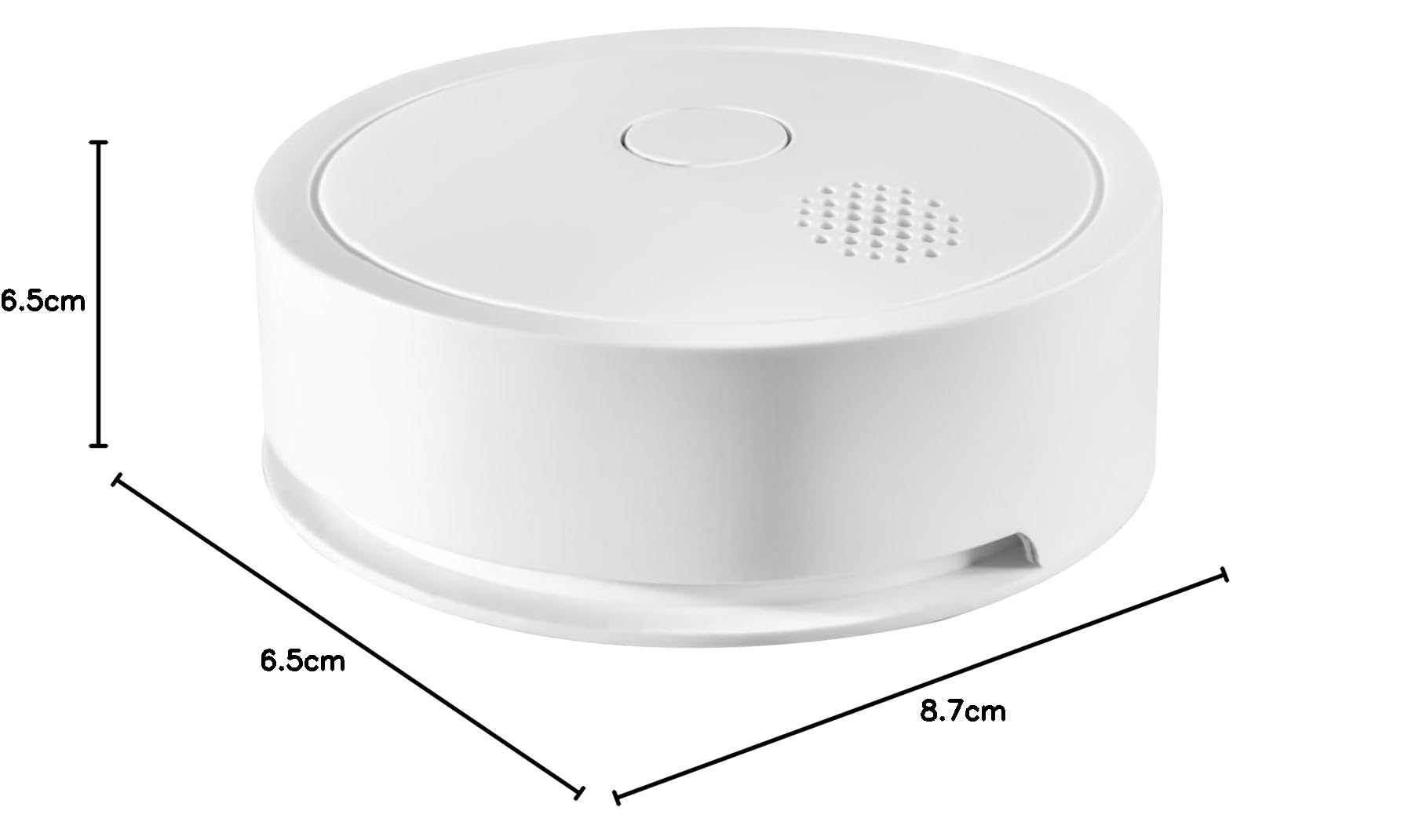 Shelly Plus Smoke Alarm - Détecteur de fumée connecté, Alarme Incendie Wi-FI sonore et Lumineuse, Conforme à la Norme EN14604, Notification app immédiate, Pile 5 Ans remplaçable