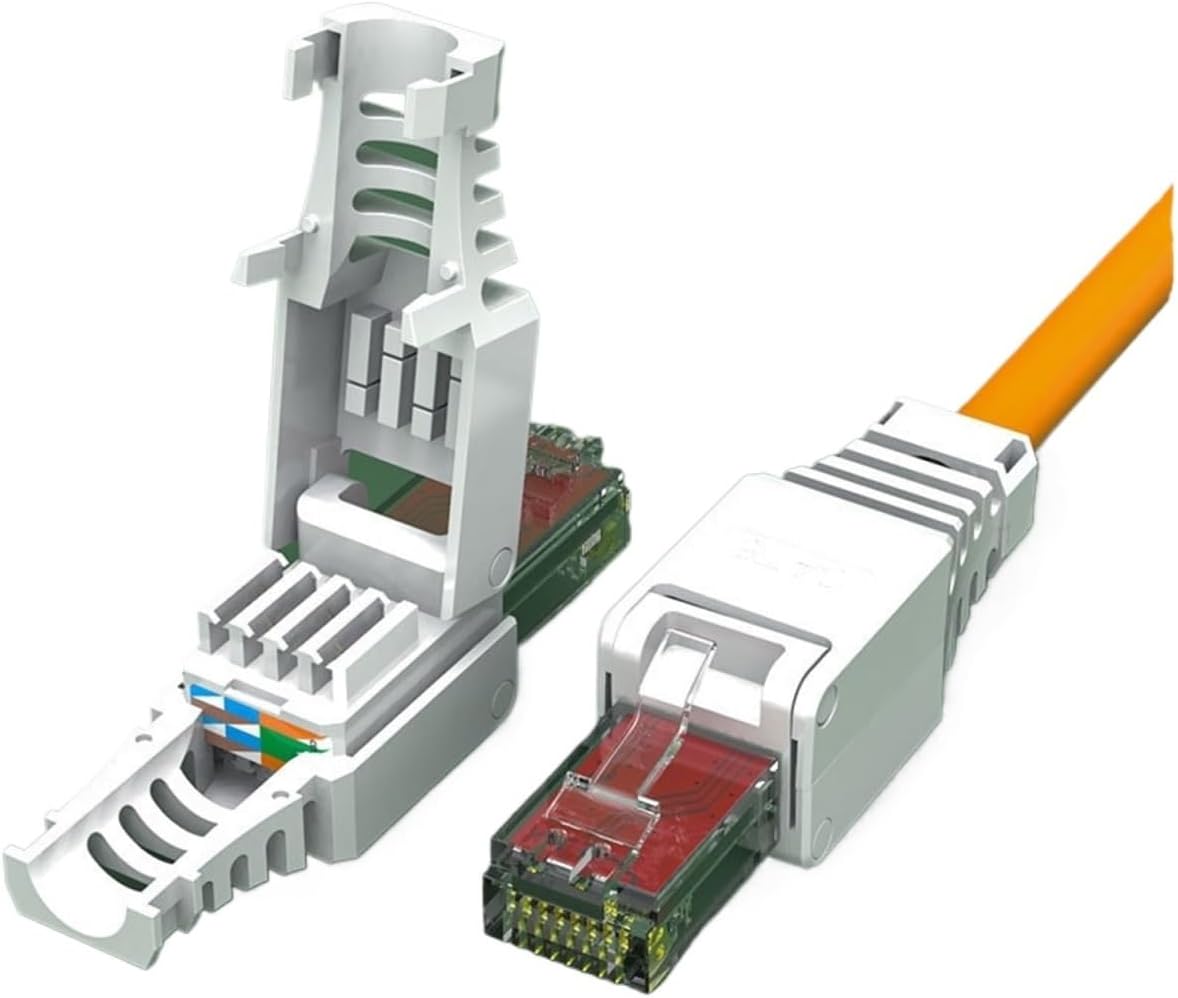 RJ45 Cat8 Cat7 Cat6A Connector Reusable Ethernet Termination(2PCS,CAT6A UTP Connector)