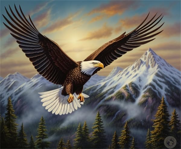 Puzzles for Adults 300 Pieces Jigsaw Puzzles Eagless Antelope on Snowy Mountains Formation Wooden DIY Home Decor Wall Art Game Toy Gift for Dad Mom