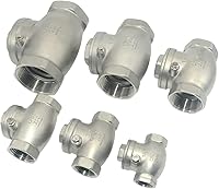 Vista 8 de 1/2" Válvula de retención de giro de acero inoxidable SS316, rosca hembra NPT x hembra, WOG 200 PSI PN16 CF8M