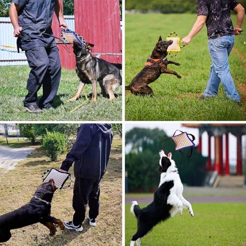 bangminda Beißkissen für Hunde mit 3 Griffen Hundebisskissen Hundetraining Zerrspielzeug für Hunde Interaktives Spielen Hundebisskissen-Spielzeug für Hunde Tauziehen K9 IPO Interaktives (Schwarz)
