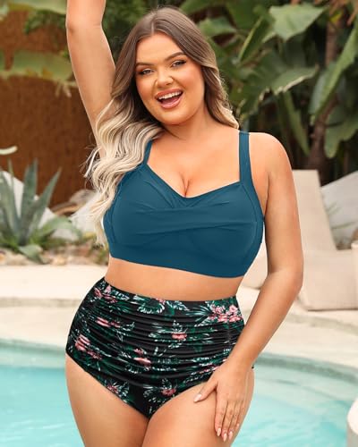 Image of Daci Women's Plus Size Bikini Sets - High Waisted Two-Piece Swimsuits with Tummy Control