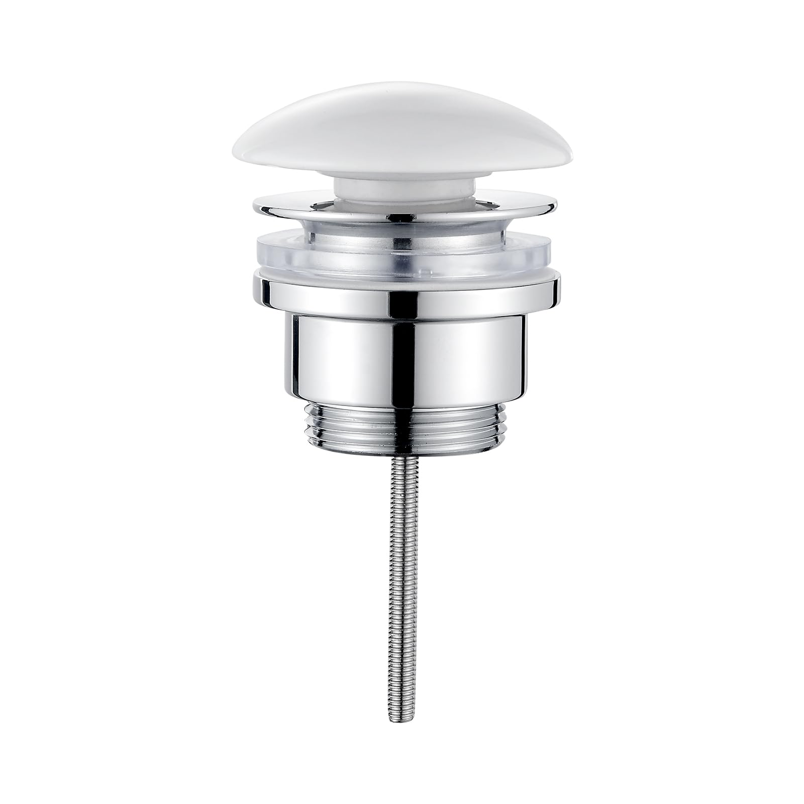 Ibergrif - Easy Clean Basin Waste, Ceramic Unslotted Bathroom Sink Drain, White