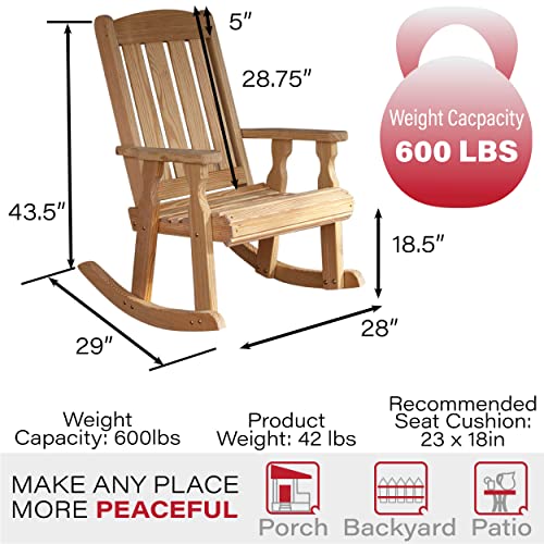 Image of Amish Heavy Duty 600 Lb Mission Pressure Treated Rocking Chair (Unfinished)