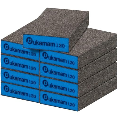 9 Pcs Sanding Blocks Wet and Dry Sandpaper for Wood & Walls 120 Grit Washable Reusable Sanding Sponge for Woodworking Metal & Drywall Polishing