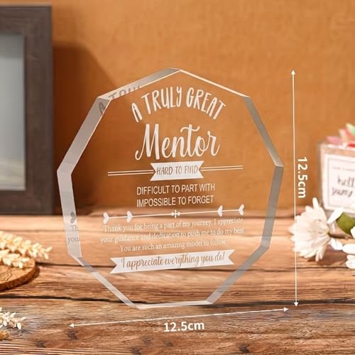 Image of DIGI ARTS Acrylic Sign to Honor Mentors, Stylish Plaque for Home or Office, Meaningful Gift for a Mentor, Made from Sturdy Acrylic Material