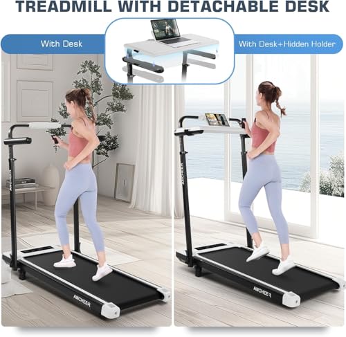 Image of FUNMILY Walking Pad Treadmill with 12% Incline & Handlebar, 3.5HP Foldable Compact Under Desk Treadmills for Home /Office /Gym, 350+lb Capacity, Shock Absorption