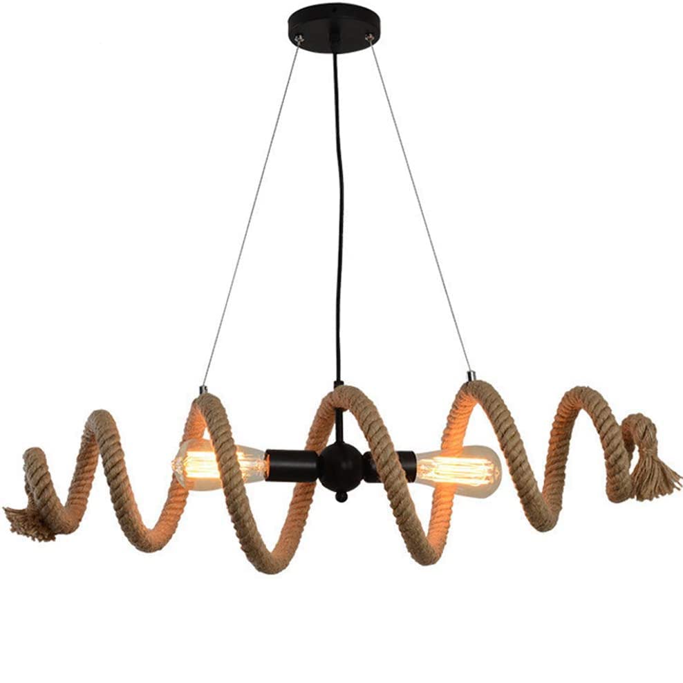 Lustre corde de chanvre pour éclairer et décorer un espace vintage