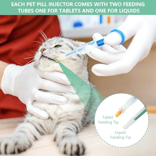 Bellanova Tabletteneingeber für Haustiere im 3er-Set, mit Weichem Silikonaufsatz, Geeignet für Katzen, Hunde und Andere Kleine Haustiere, für Tabletten, Kapseln und Flüssigkeiten (3)