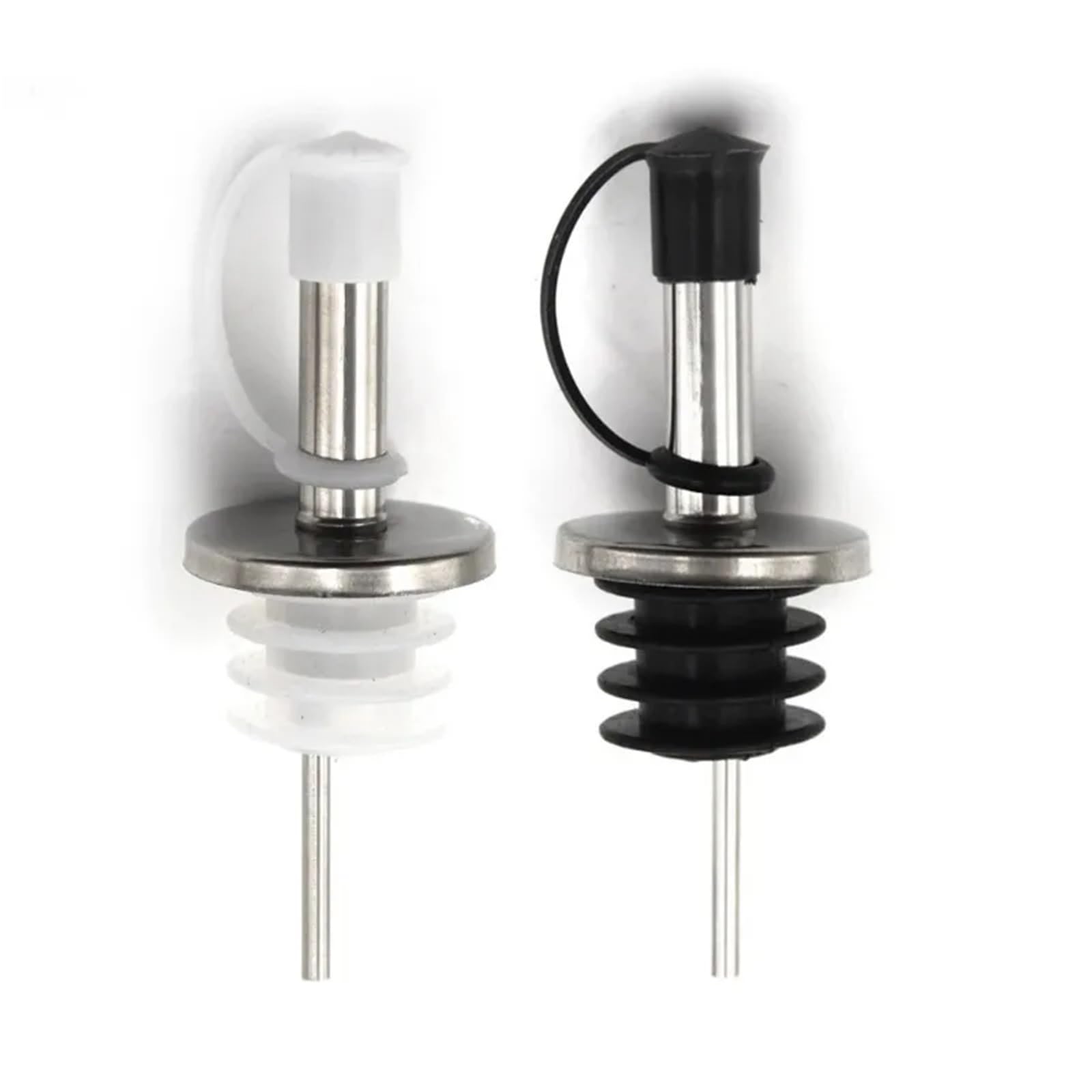Bouchons à vin 30 pièces verseur de bec bouteille d'huile en acier inoxydable avec bouchon flacon liège distributeur d' for garder le Champagne frais(Black)